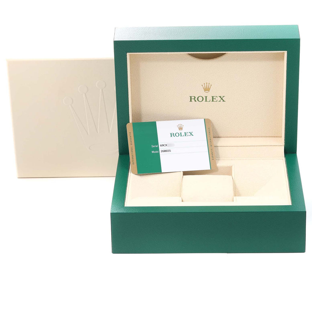 Rolex Yachtmaster 37 18K Everose Gold Rubber Strap Watch 268655 Box Card