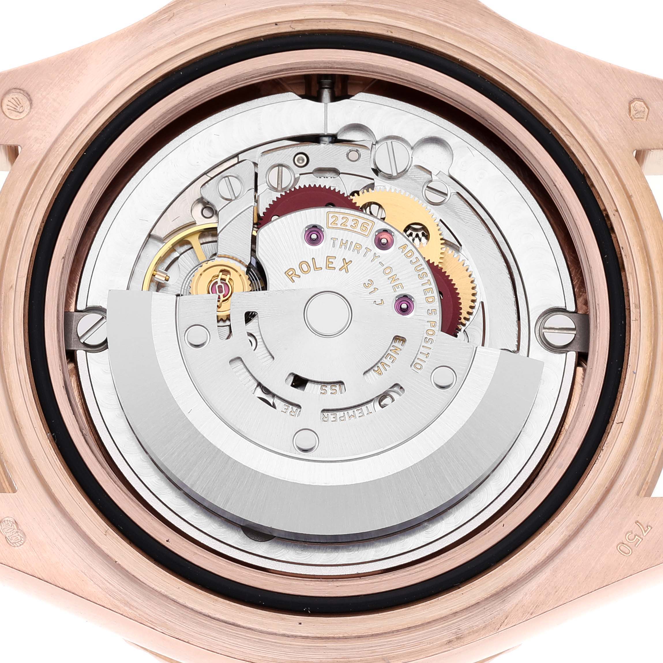 Rolex Yachtmaster 37 18K Everose Gold Rubber Strap Watch 268655 Box Card