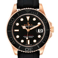 Rolex Yachtmaster 37 18K Everose Gold Rubber Strap Watch 268655 Unworn