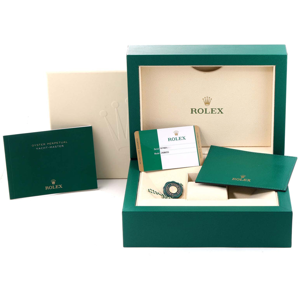 Rolex Yachtmaster 37 18K Everose Gold Rubber Strap Watch 268655 Unworn