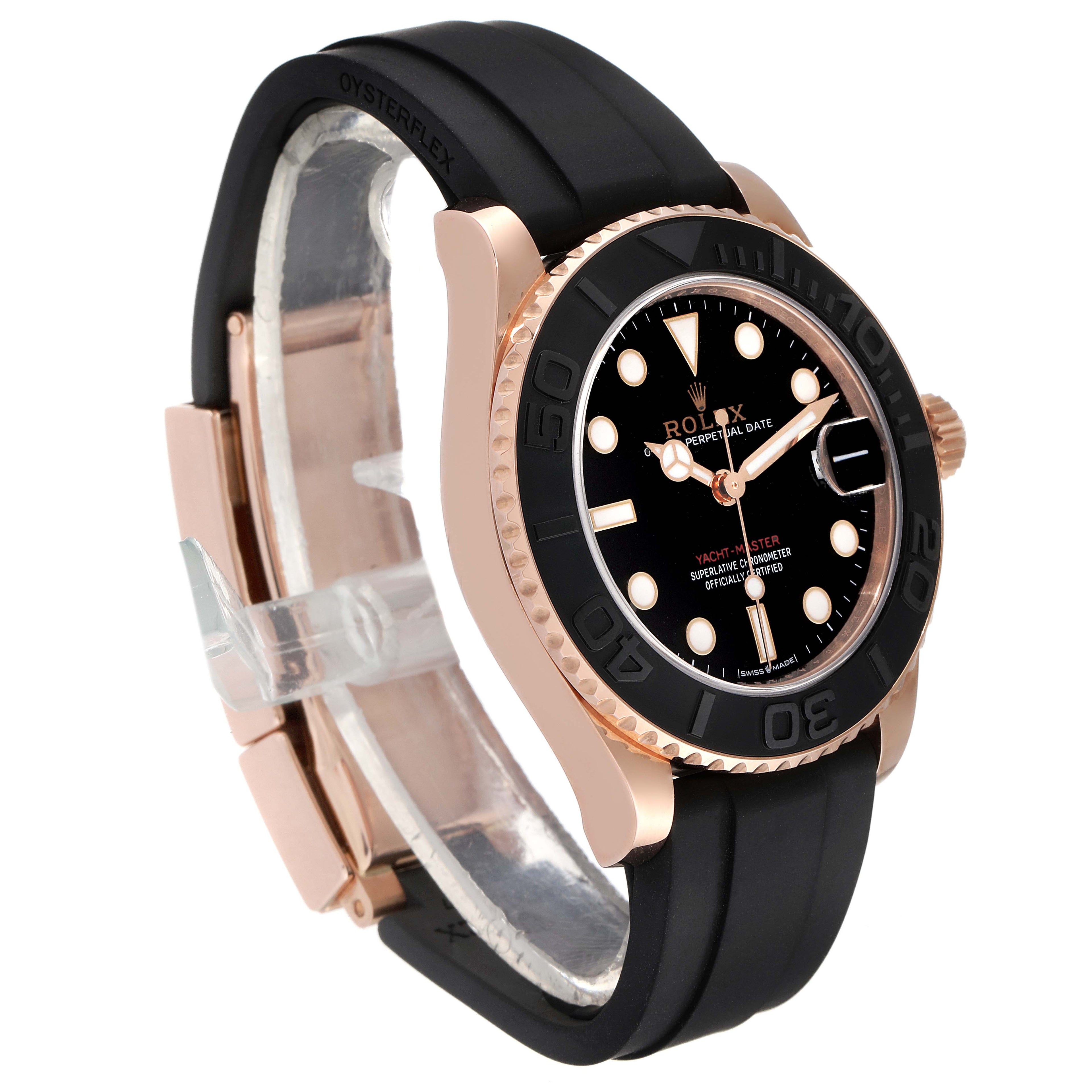 Rolex Yachtmaster 37 18K Rose Gold Oysterflex Watch 268655 Unworn