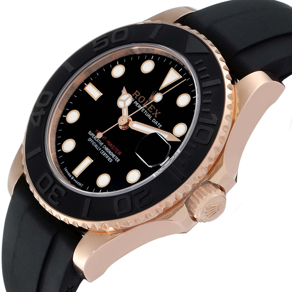 Rolex Yachtmaster 37 18K Rose Gold Oysterflex Watch 268655 Unworn