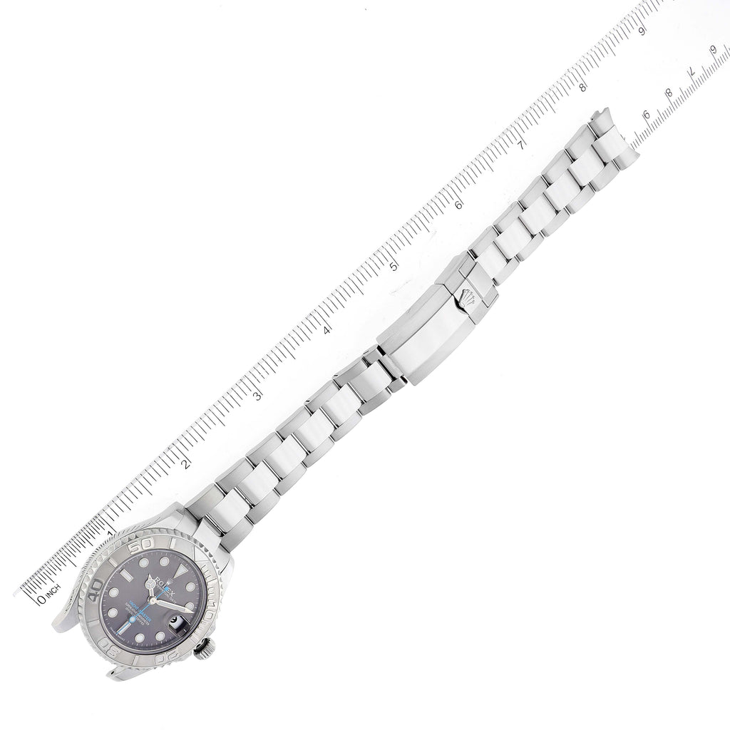 Rolex Yachtmaster 37 Midsize Steel Platinum Mens Watch 268622 Box Card