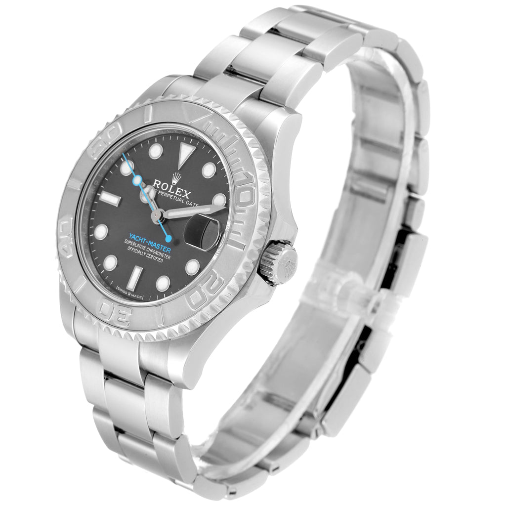 Rolex Yachtmaster 37 Midsize Steel Platinum Mens Watch 268622 Box Card
