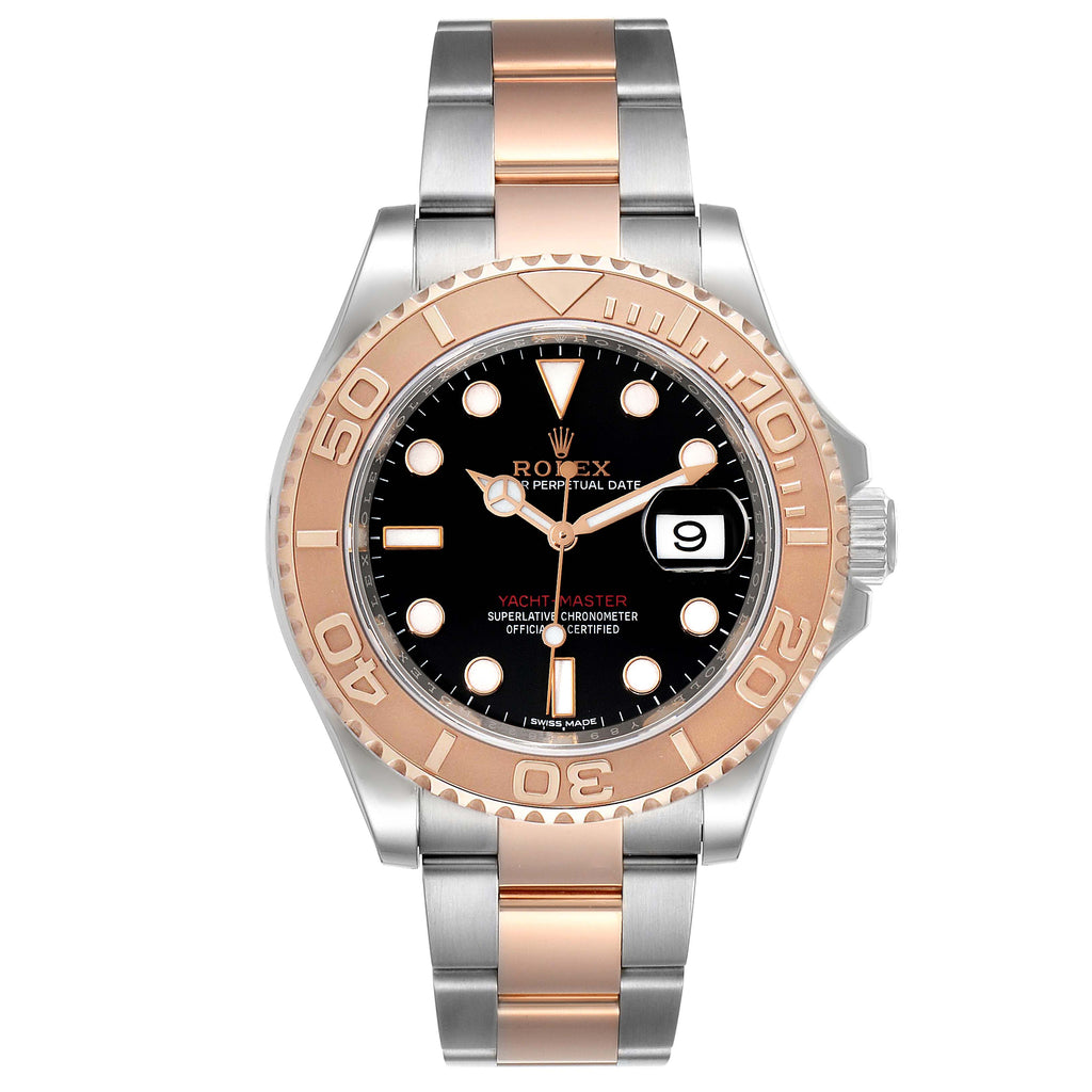 Rolex Yachtmaster 40 Everose Gold Steel Black Dial Mens Watch 116621 Unworn