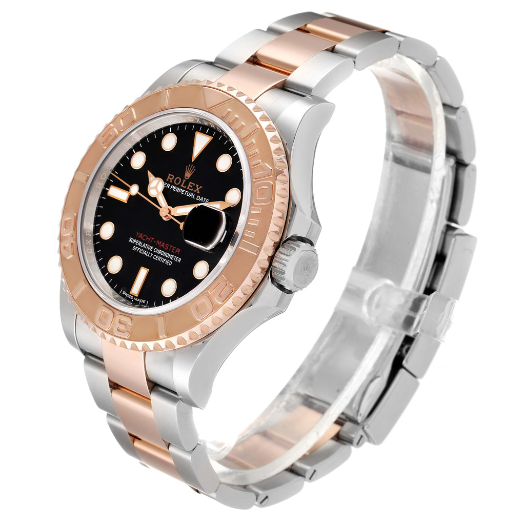 Rolex Yachtmaster 40 Everose Gold Steel Black Dial Mens Watch 116621 Unworn
