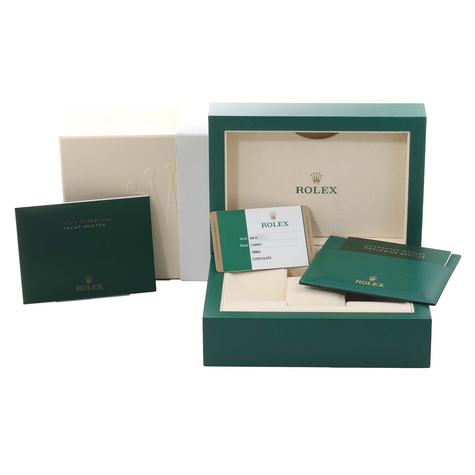 Rolex Yachtmaster 40 Everose Gold Steel Brown Dial Watch 116621 Box Card