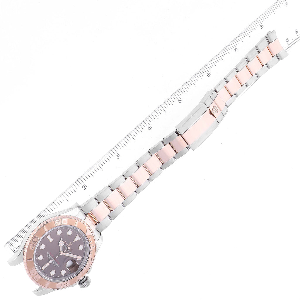 Rolex Yachtmaster 40 Everose Gold Steel Brown Dial Watch 116621 Box Card