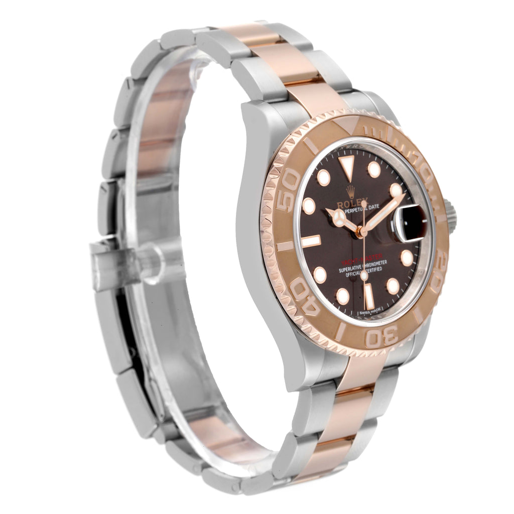 Rolex Yachtmaster 40 Everose Gold Steel Brown Dial Watch 116621 Box Card