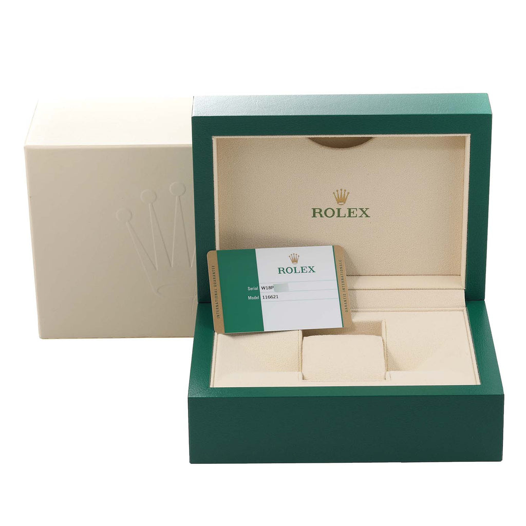 Rolex Yachtmaster 40 Rose Gold Steel Black Dial Mens Watch 116621 Box Card