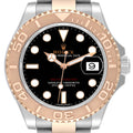 Rolex Yachtmaster 40 Rose Gold Steel Black Dial Mens Watch 116621 Box Card