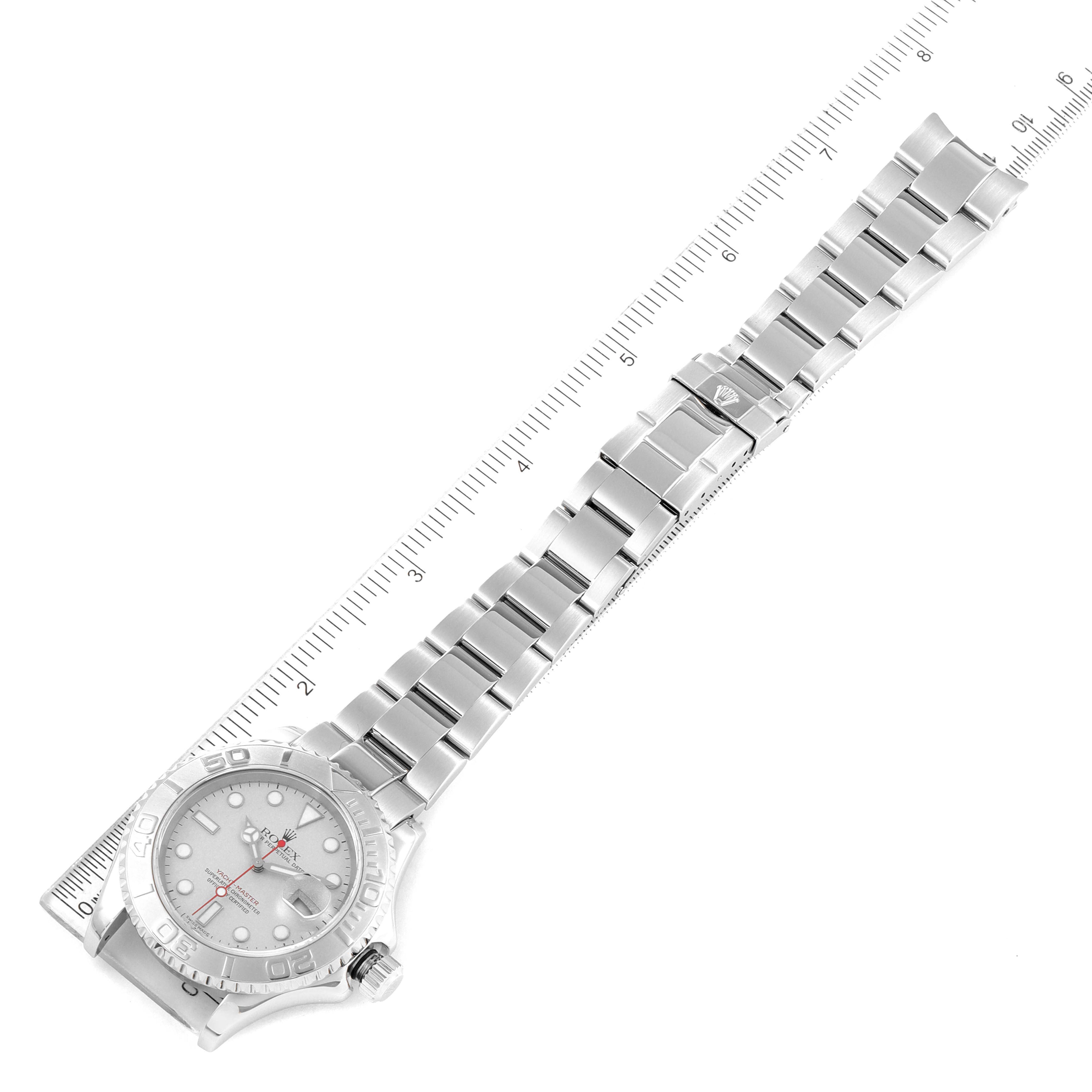 Rolex Yachtmaster 40 Steel Platinum Dial Bezel Mens Watch 16622