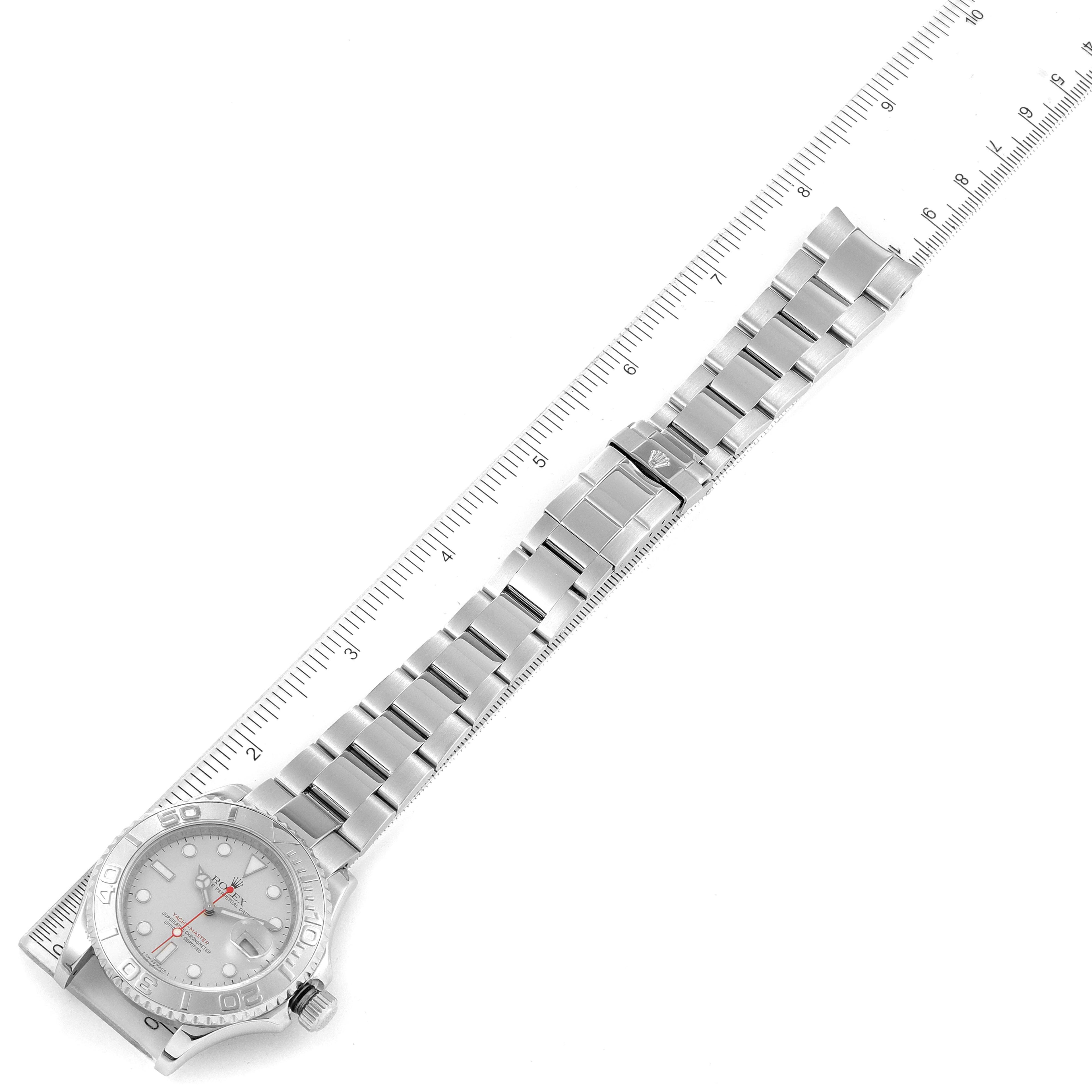 Rolex Yachtmaster 40 Steel Platinum Dial Bezel Mens Watch 16622 Box Card