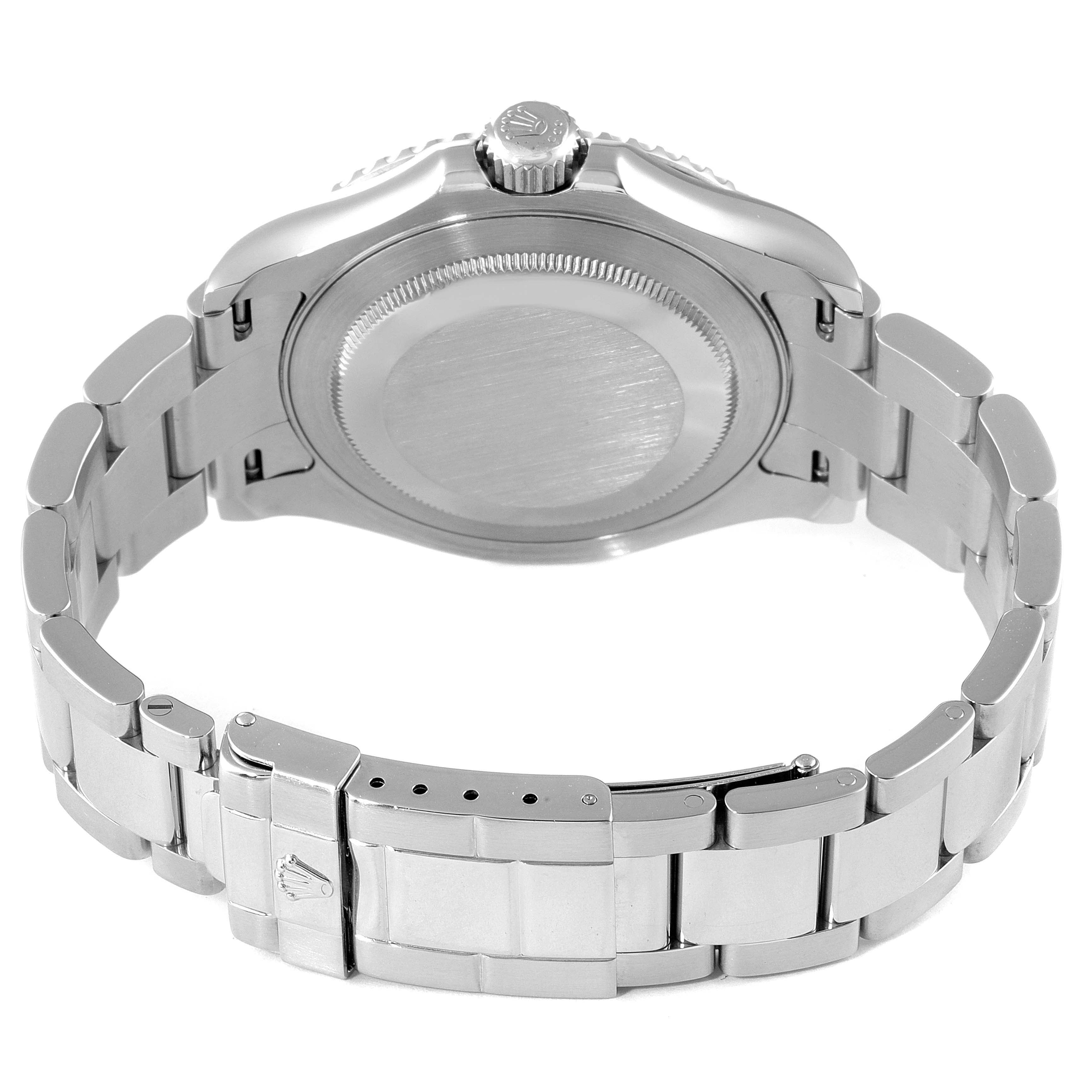 Rolex Yachtmaster 40 Steel Platinum Dial Bezel Mens Watch 16622 Box Card