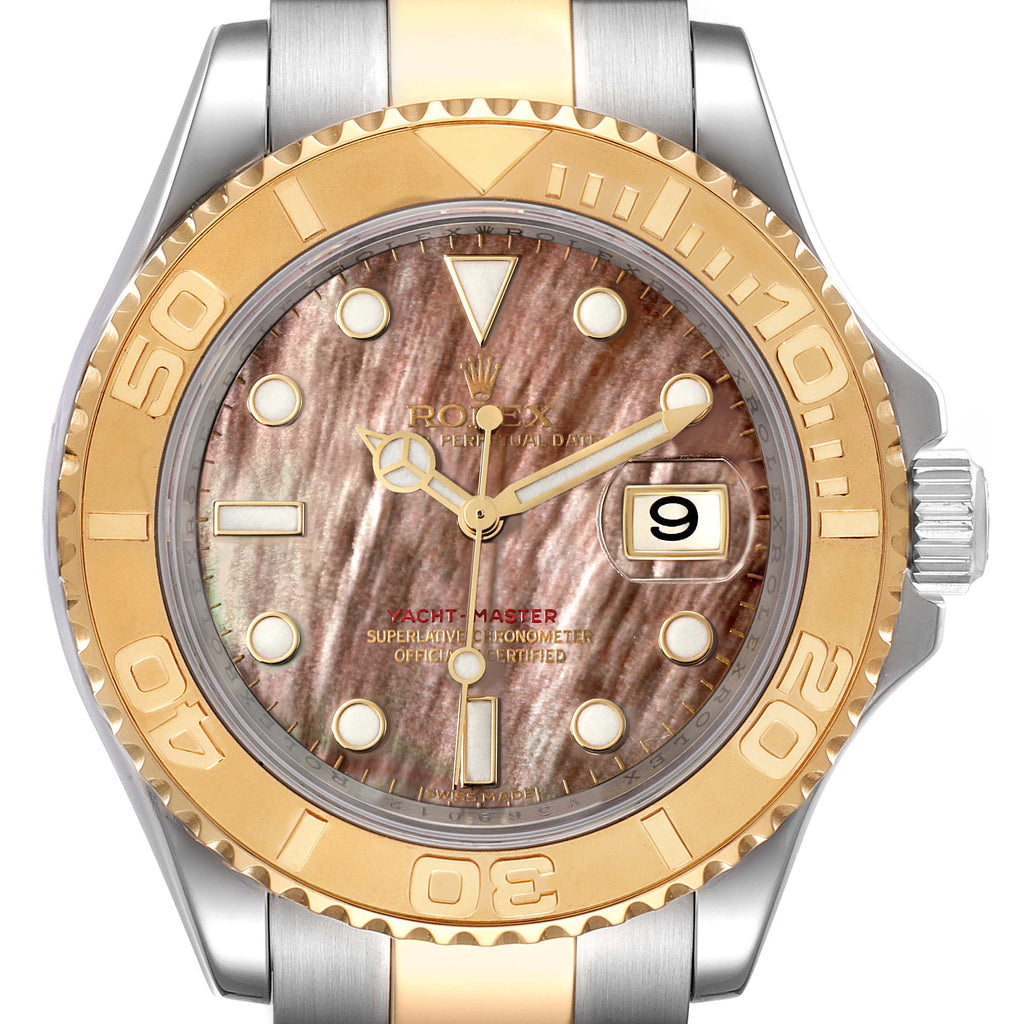 Rolex Yachtmaster 40 Steel Yellow Gold MOP Mens Watch 16623