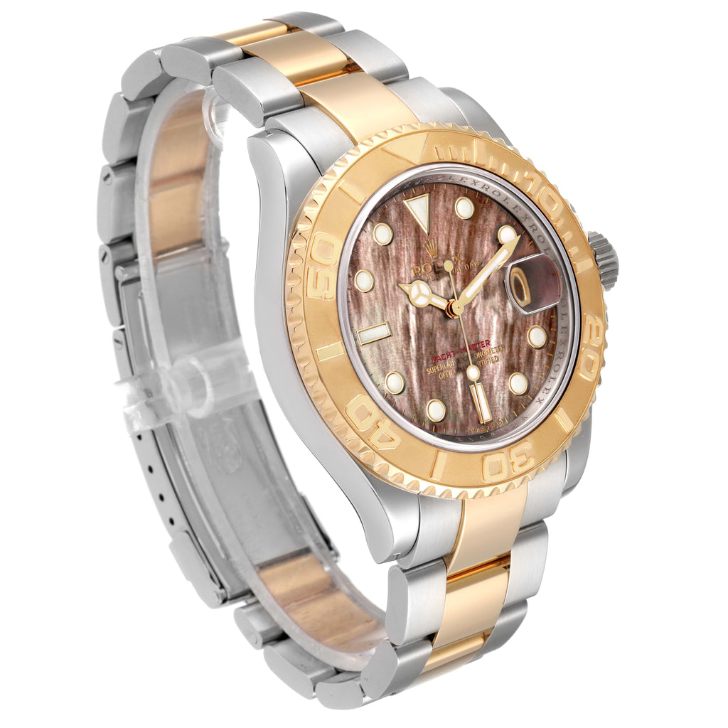 Rolex Yachtmaster 40 Steel Yellow Gold MOP Mens Watch 16623