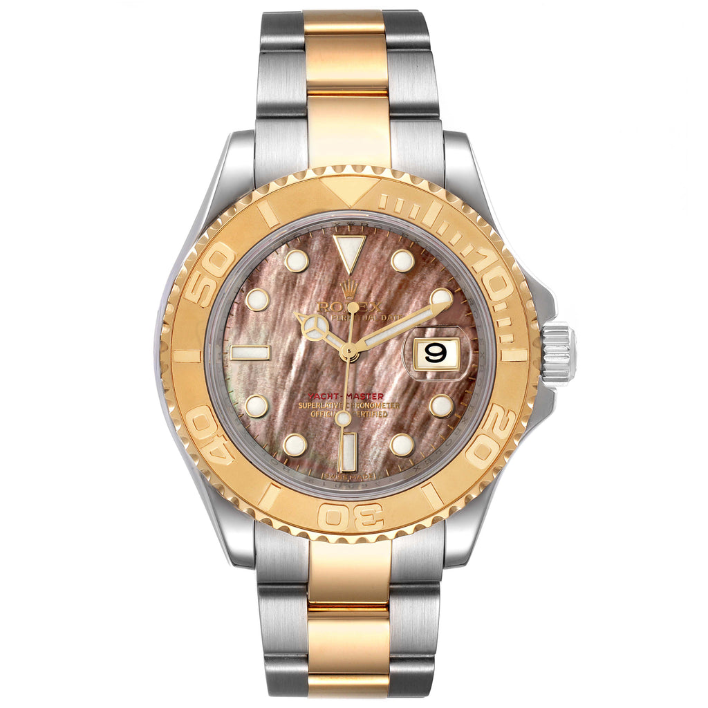 Rolex Yachtmaster 40 Steel Yellow Gold MOP Mens Watch 16623