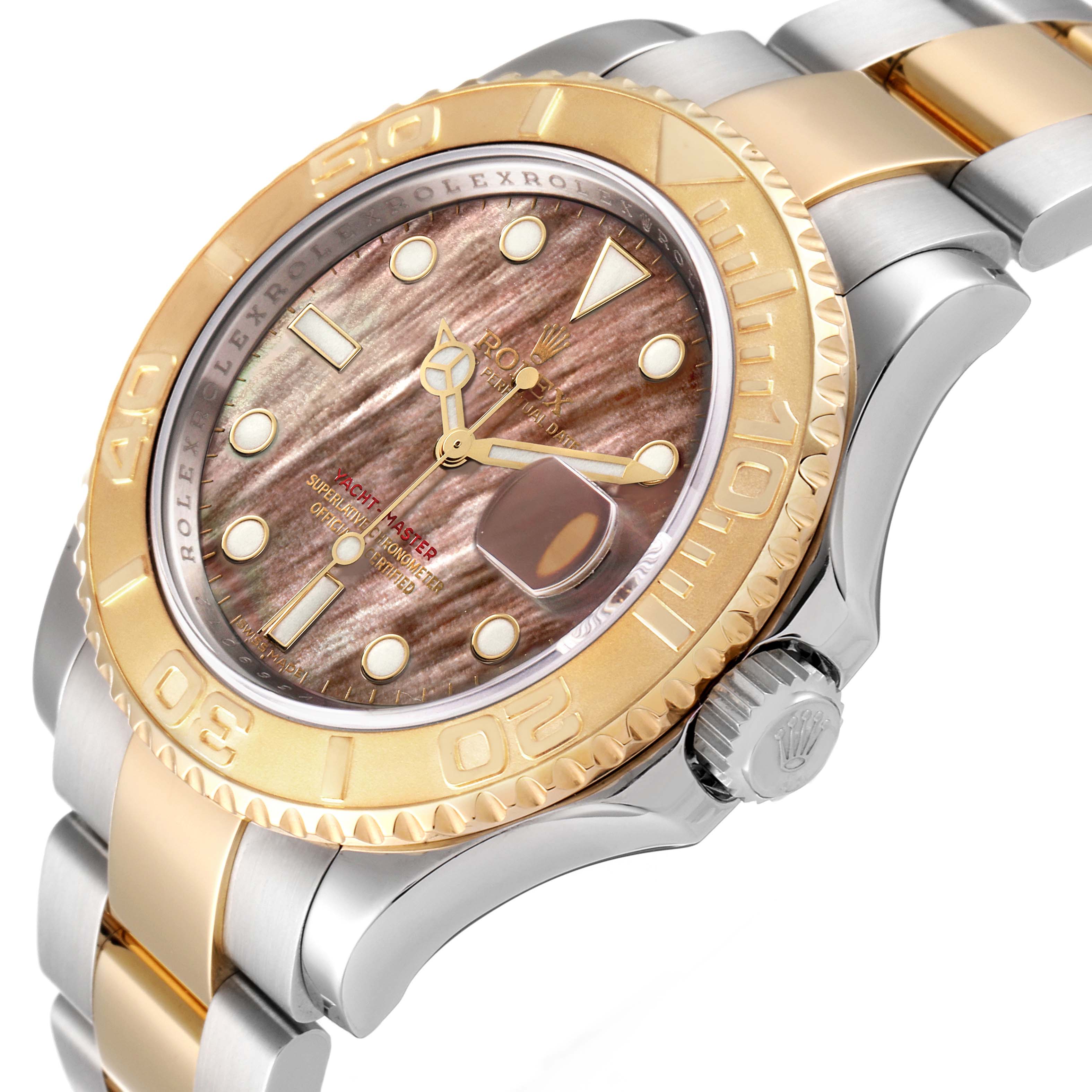Rolex Yachtmaster 40 Steel Yellow Gold MOP Mens Watch 16623