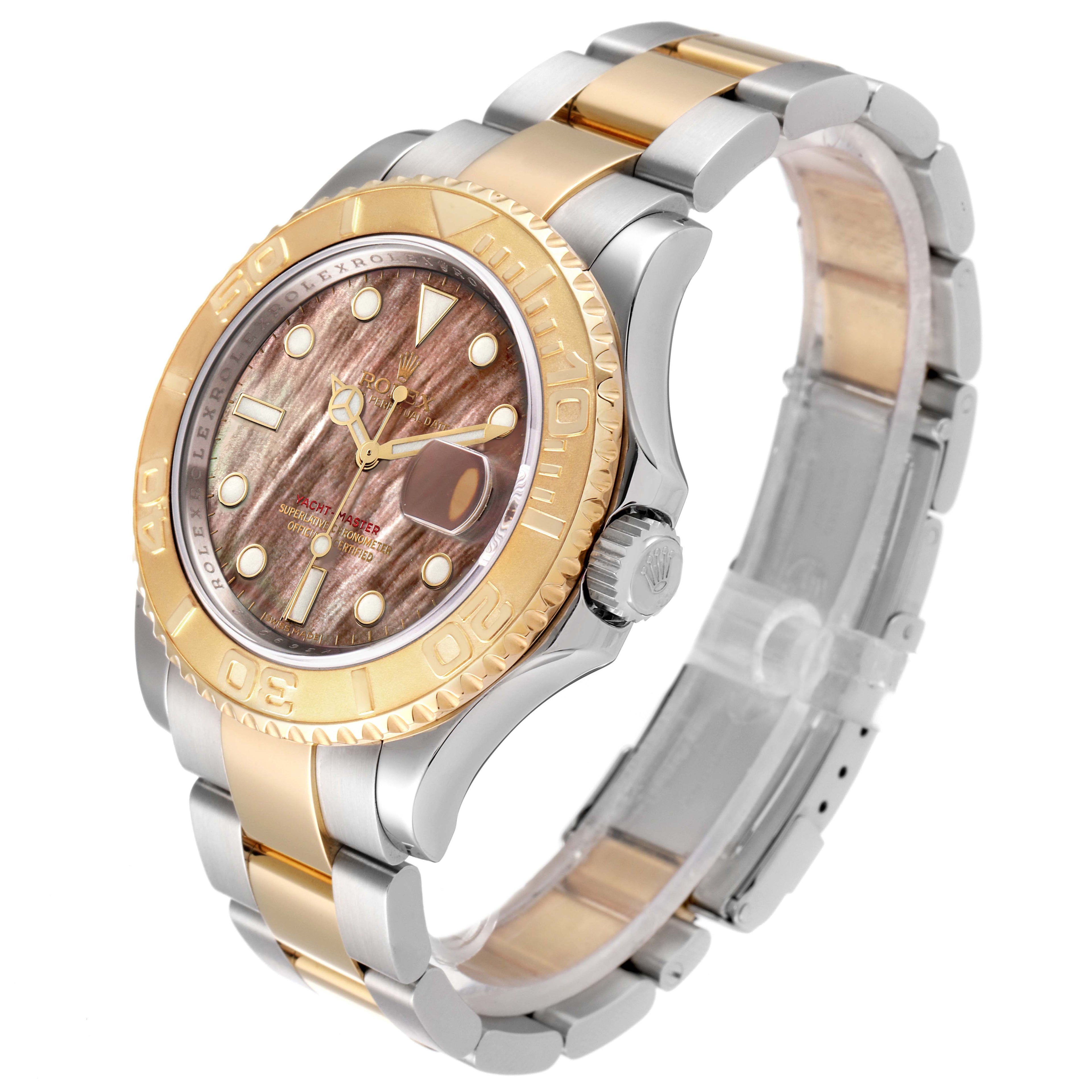 Rolex Yachtmaster 40 Steel Yellow Gold MOP Mens Watch 16623
