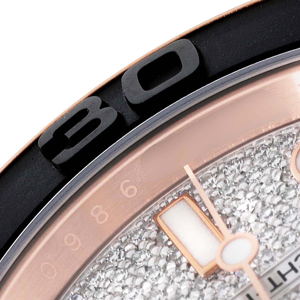 Rolex Yachtmaster 40mm Rose Gold Diamond Pave Dial Oysterflex Watch 116655 Box Card