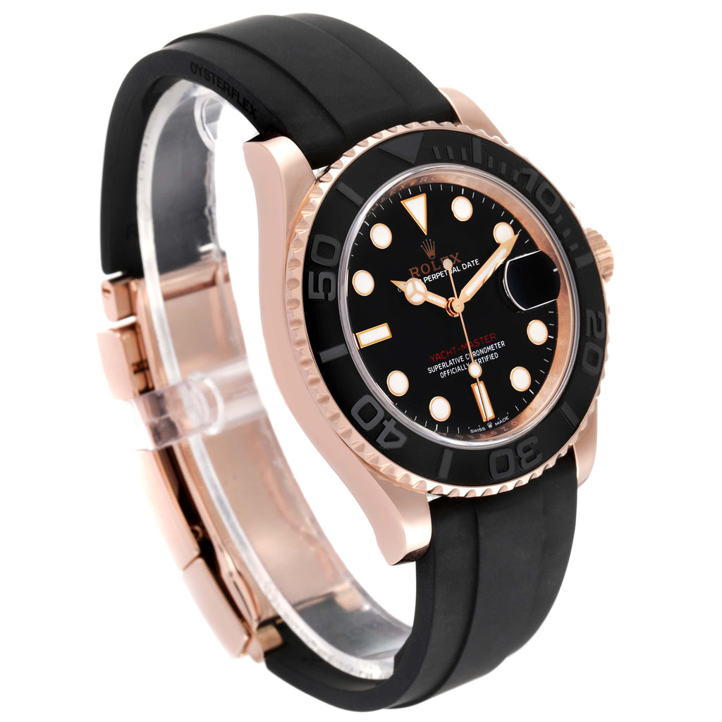 Rolex Yachtmaster 40mm Everose Gold Rubber Strap Mens Watch 126655 Box Card