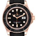 Rolex Yachtmaster 40mm Everose Gold Rubber Strap Mens Watch 126655 Box Card
