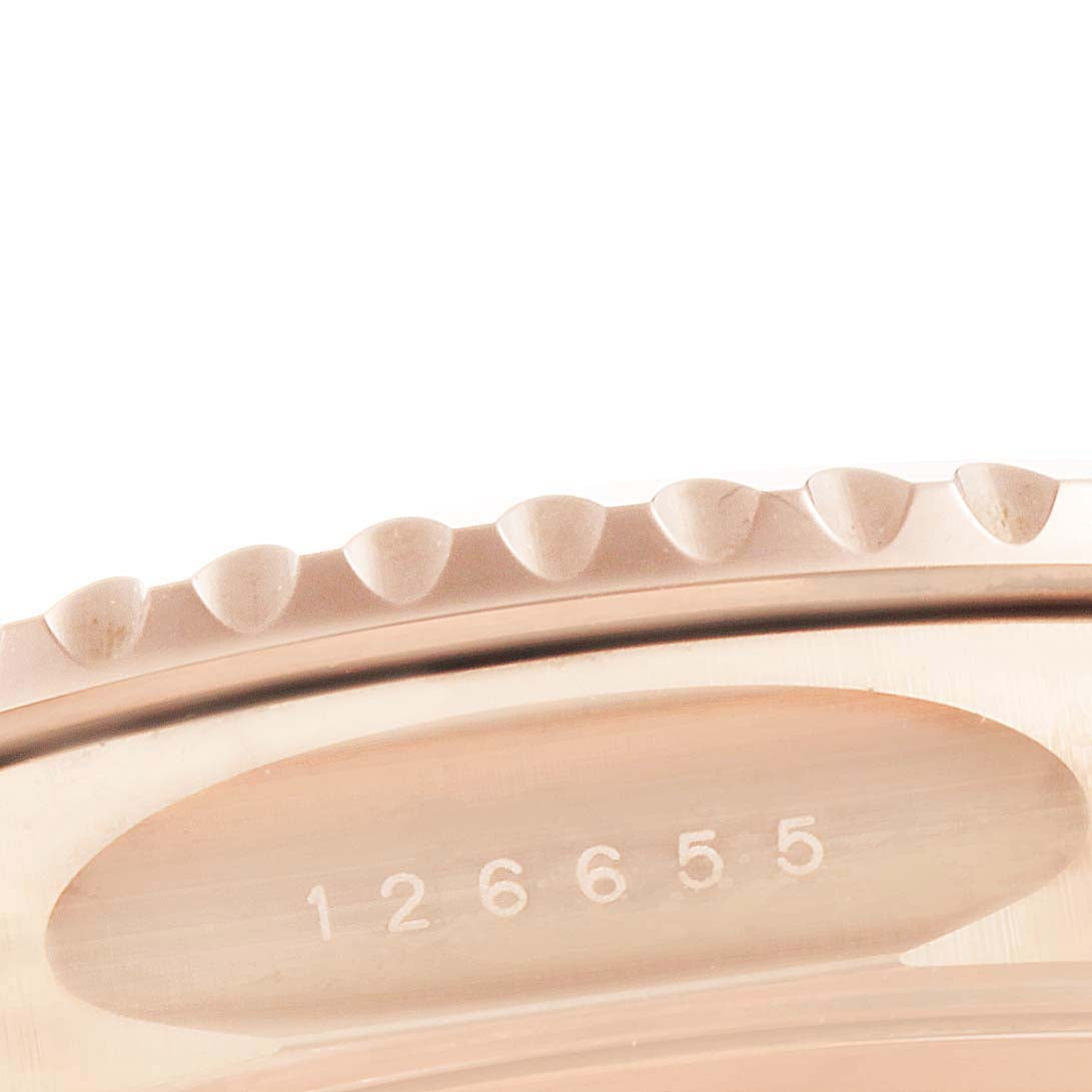 Rolex Yachtmaster 40mm Rose Gold Oysterflex Mens Watch 126655 Box Papers