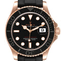 Rolex Yachtmaster 40mm Everose Gold Rubber Strap Watch 116655 Box Card