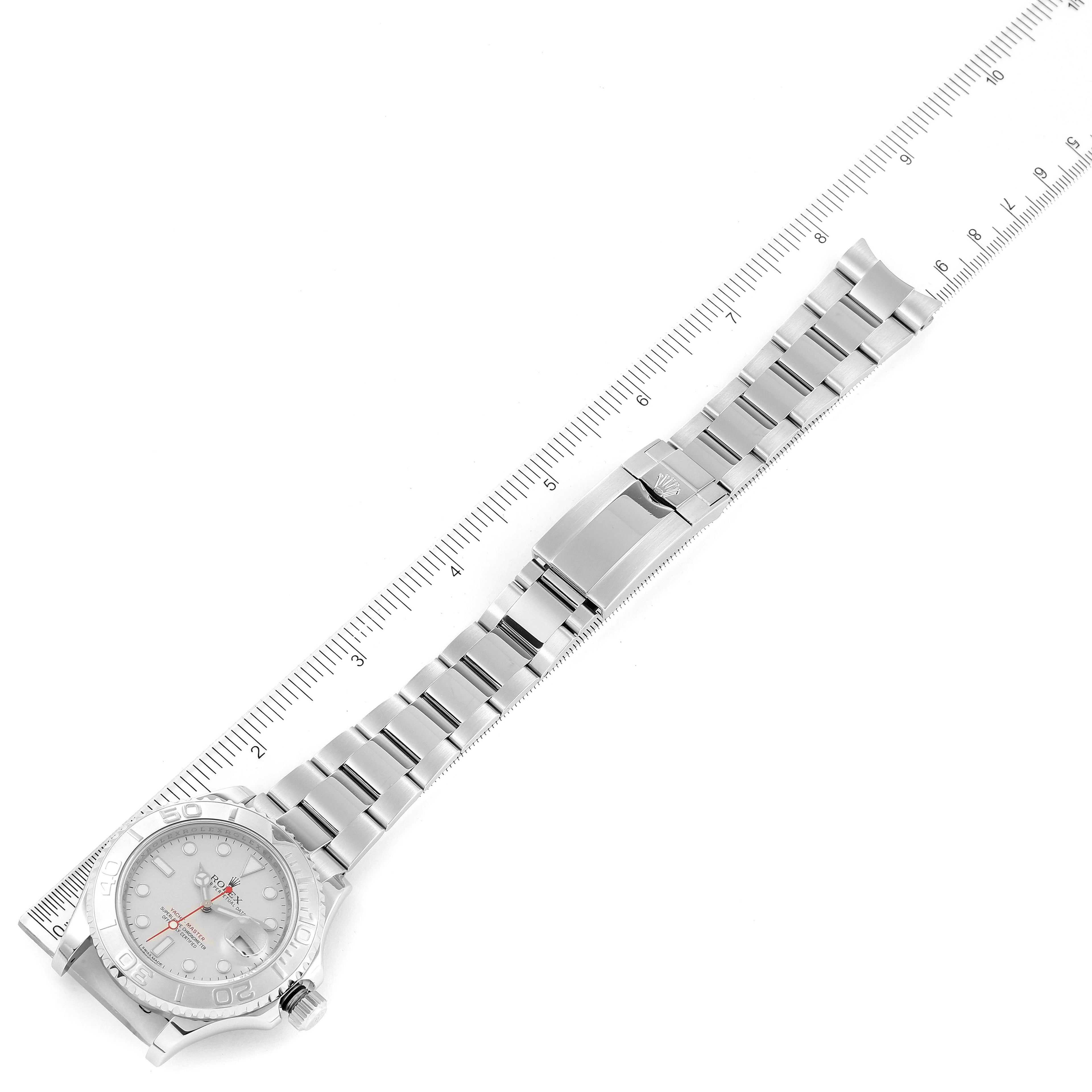 Rolex Yachtmaster 40mm Steel Platinum Dial Bezel Mens Watch 116622