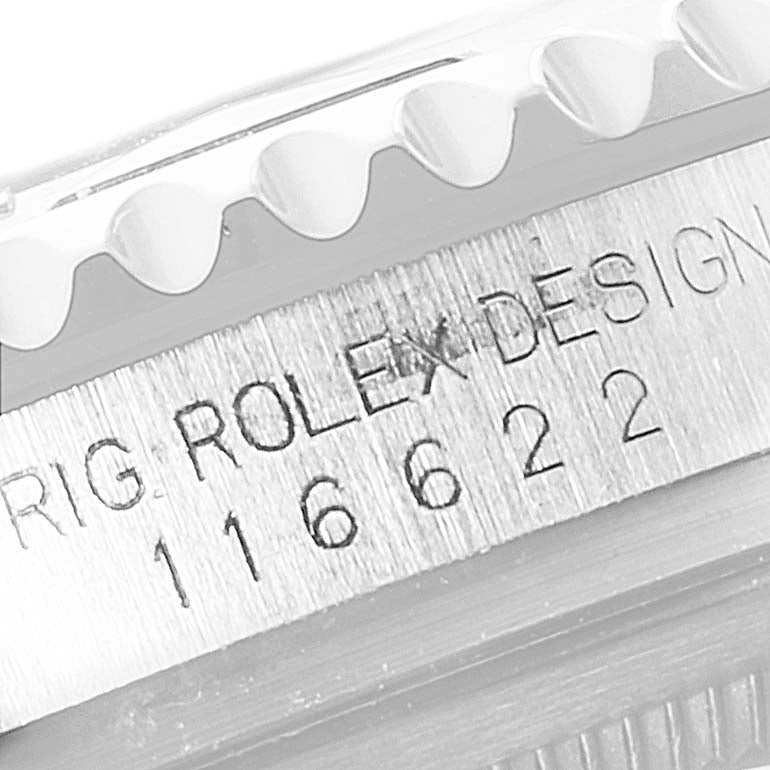 Rolex Yachtmaster 40mm Steel Platinum Dial Bezel Mens Watch 116622
