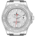 Rolex Yachtmaster 40mm Steel Platinum Dial Bezel Mens Watch 116622 Box Card