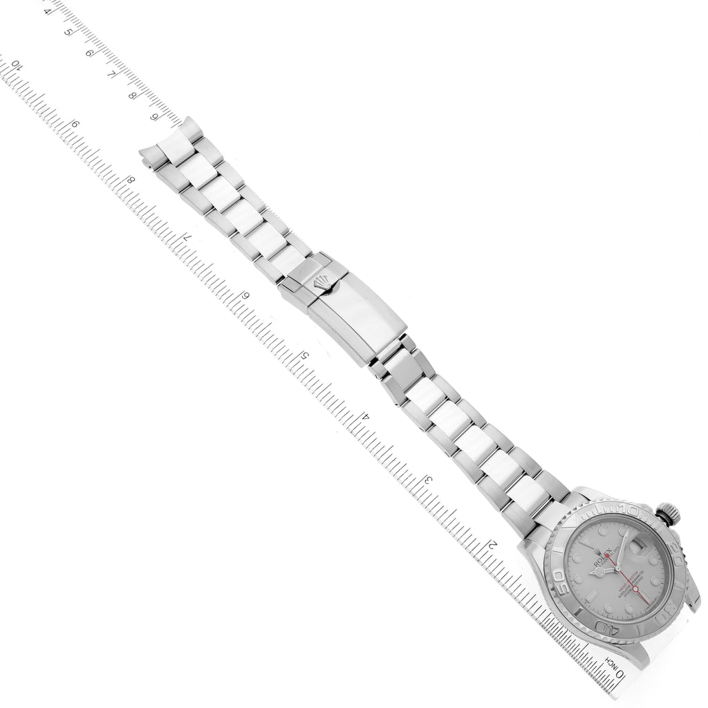 Rolex Yachtmaster 40mm Steel Platinum Dial Bezel Mens Watch 116622 Box Card