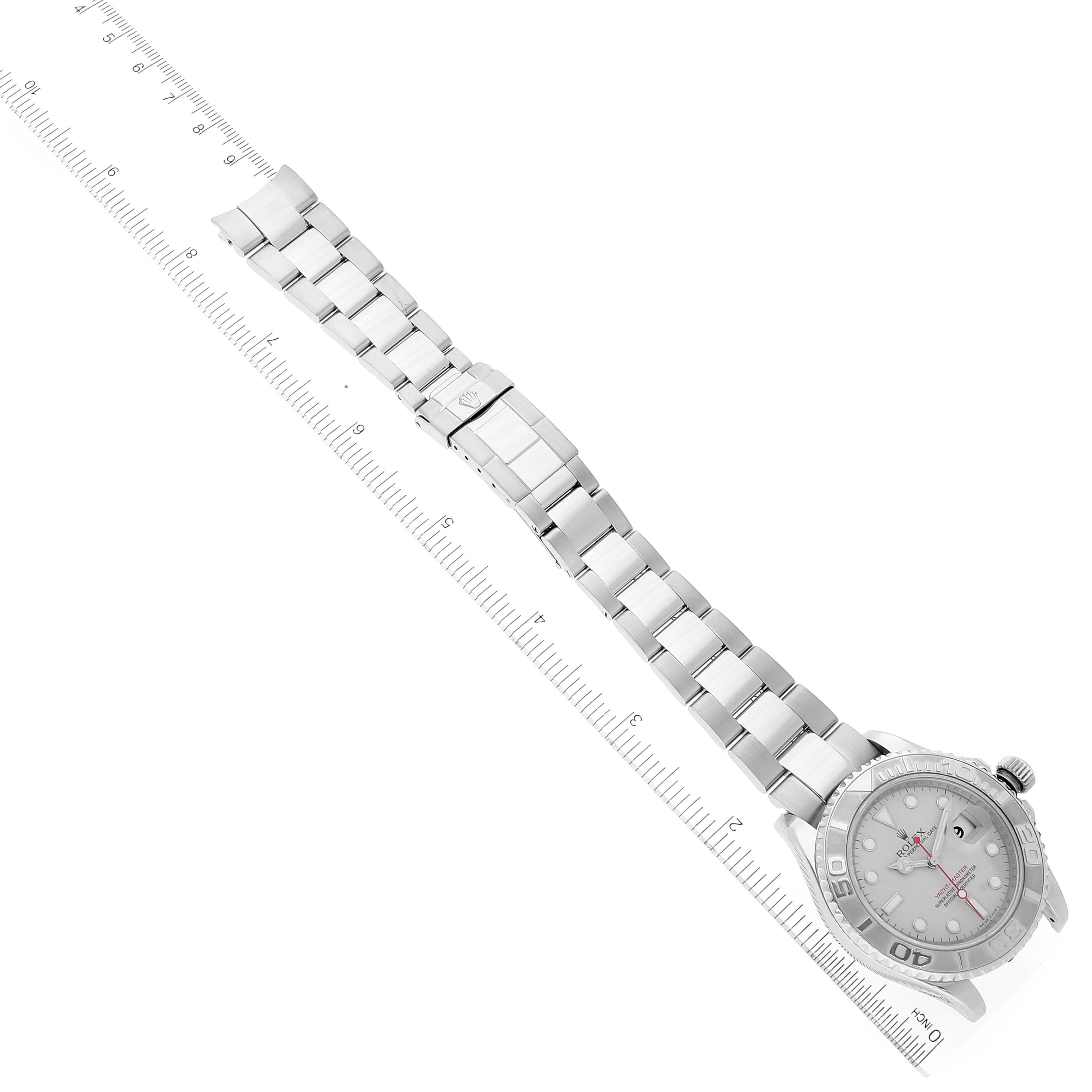 Rolex Yachtmaster 40mm Steel Platinum Dial Bezel Mens Watch 16622