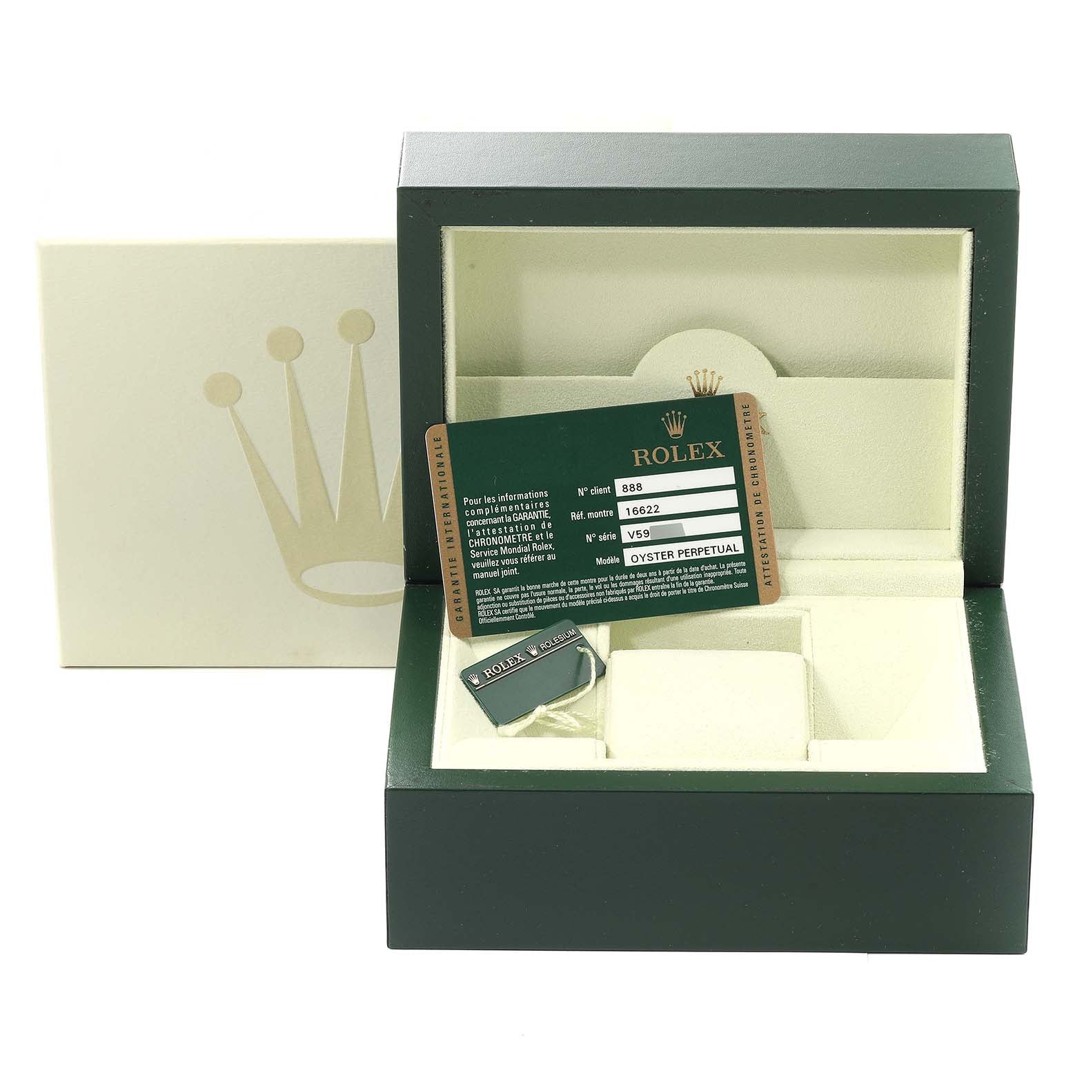 Rolex Yachtmaster 40mm Steel Platinum Dial Bezel Mens Watch 16622 Box Card