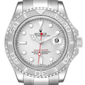 Rolex Yachtmaster 40mm Steel Platinum Dial Bezel Mens Watch 16622 Box Card
