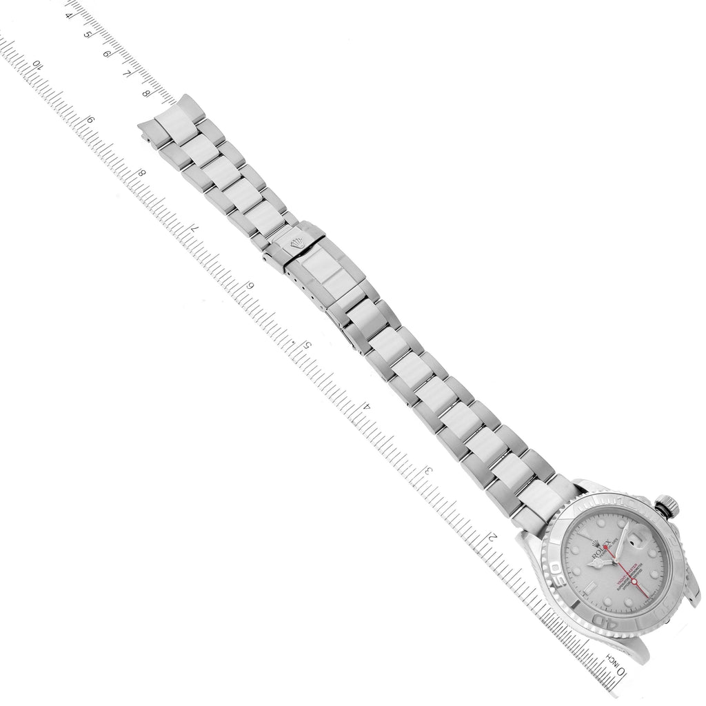Rolex Yachtmaster 40mm Steel Platinum Dial Bezel Mens Watch 16622 Box Papers