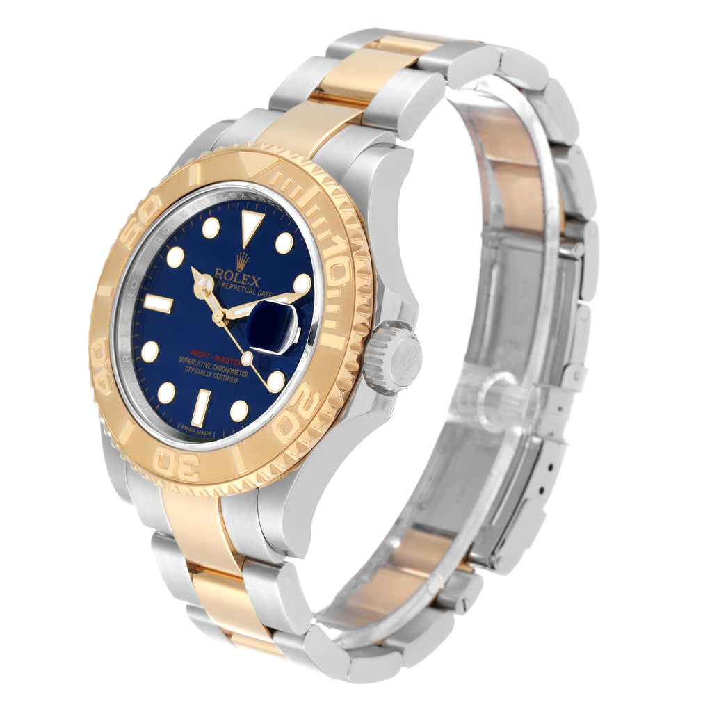 Rolex Yachtmaster 40mm Steel Yellow Gold Blue Dial Mens Watch 16623 Box Card