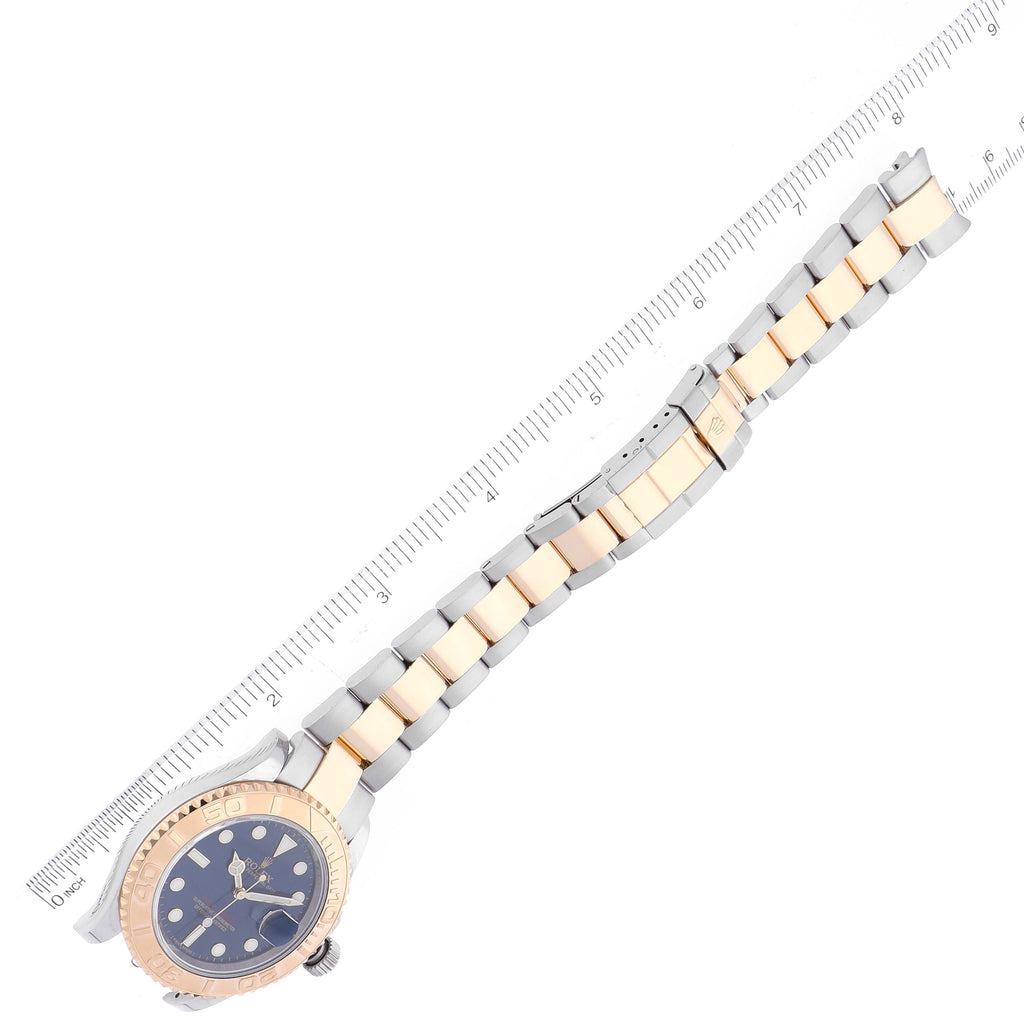 Rolex Yachtmaster 40mm Steel Yellow Gold Blue Dial Mens Watch 16623 Box Card