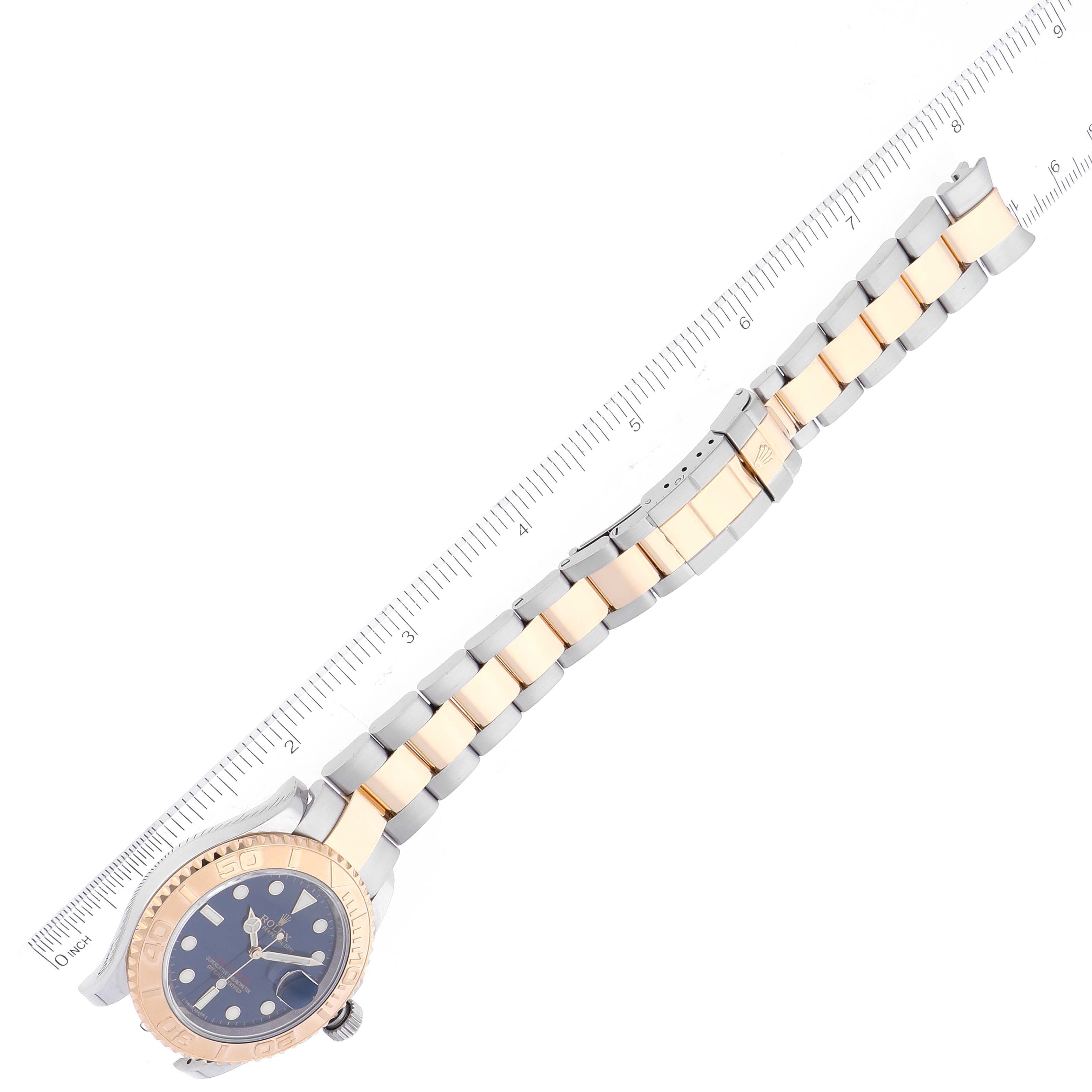 Rolex Yachtmaster 40mm Steel Yellow Gold Blue Dial Mens Watch 16623 Box Card