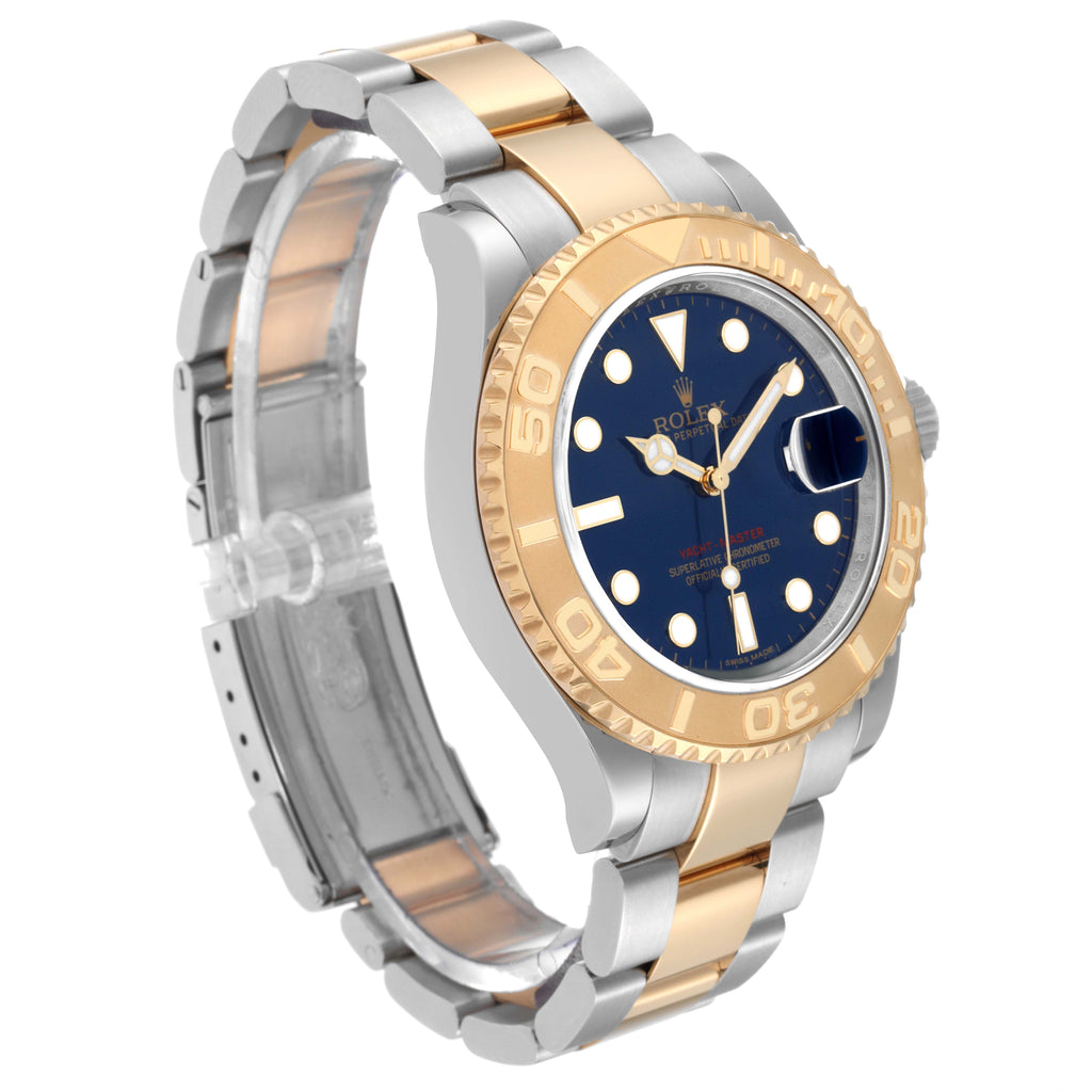 Rolex Yachtmaster 40mm Steel Yellow Gold Blue Dial Mens Watch 16623 Box Card