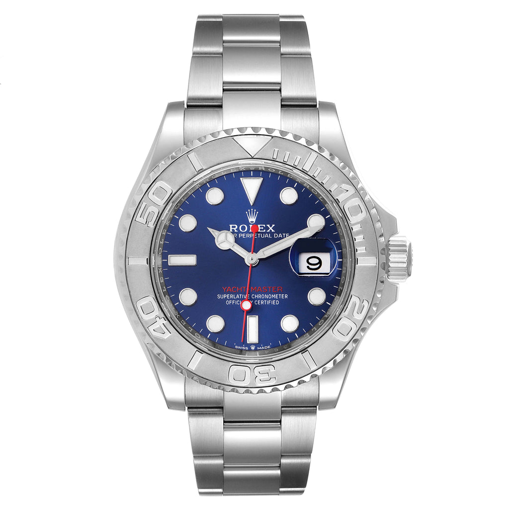 Rolex Yachtmaster Blue Dial Steel Platinum Mens Watch 126622 Unworn