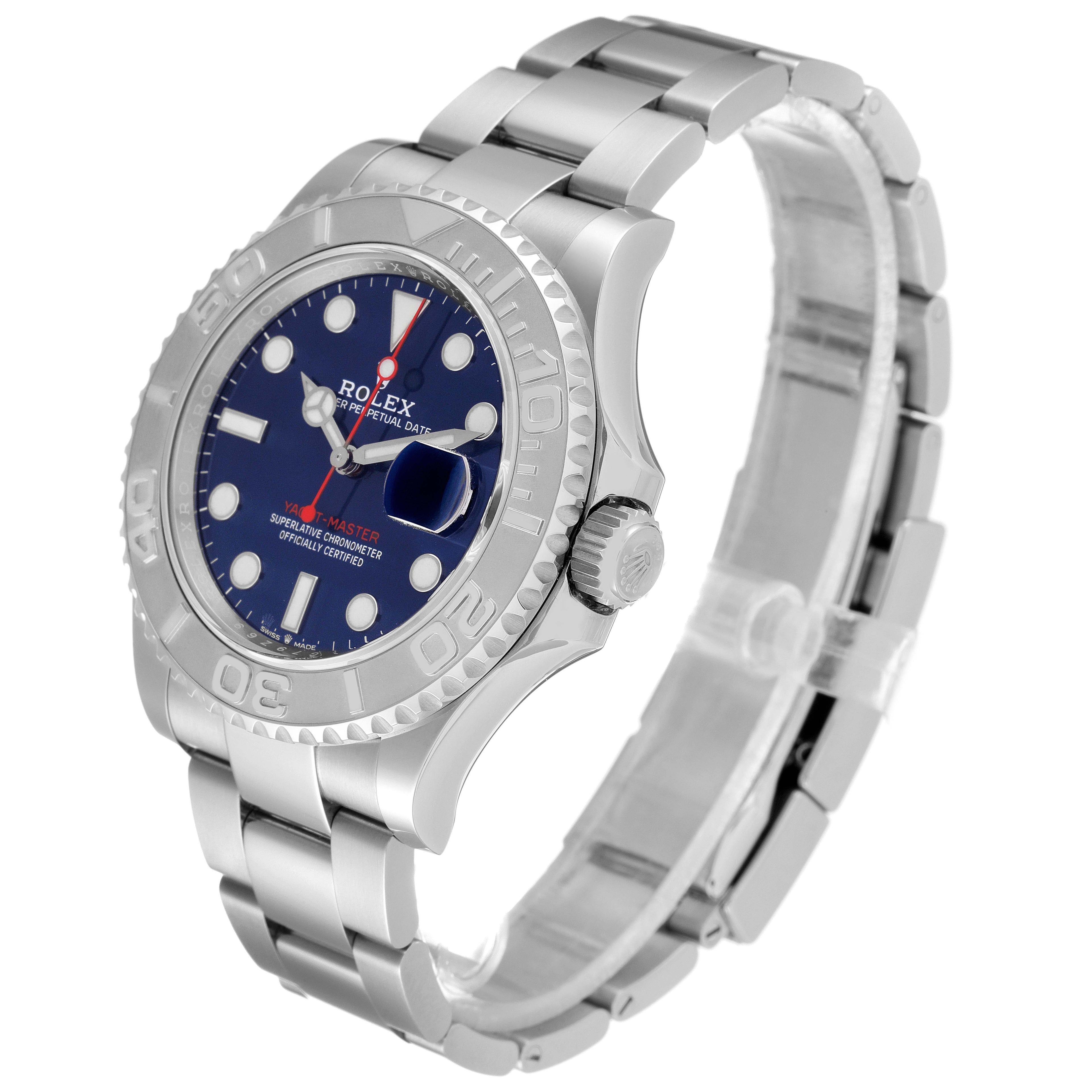Rolex Yachtmaster Blue Dial Steel Platinum Mens Watch 126622 Unworn