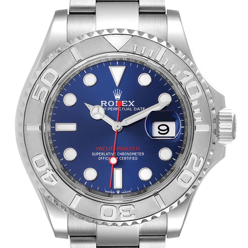 Rolex Yachtmaster Blue Dial Steel Platinum Mens Watch 126622 Unworn