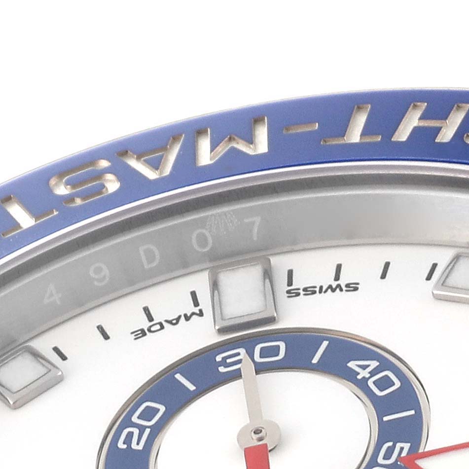 Rolex Yachtmaster II 44 Steel Blue Bezel Mens Watch 116680 Box Card