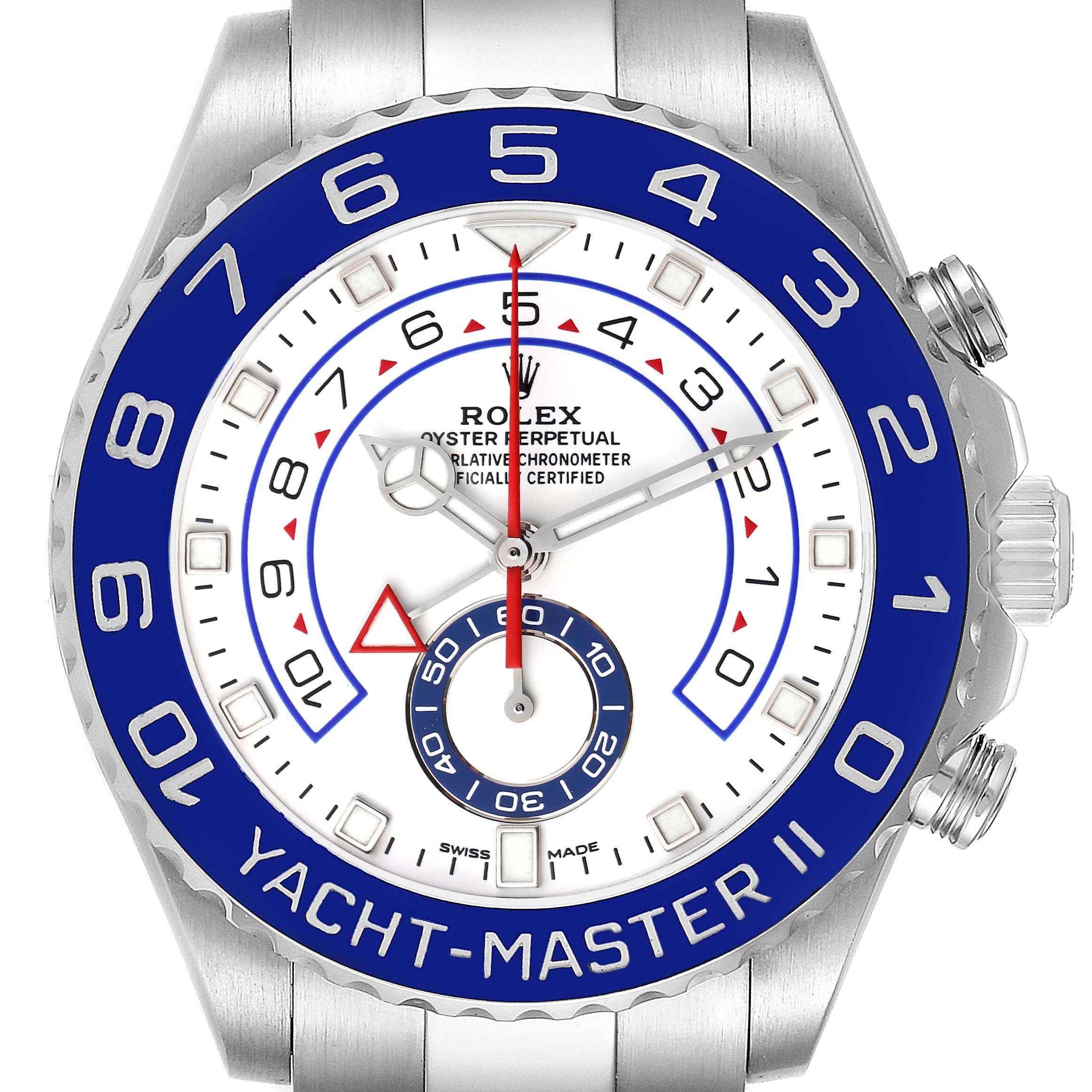 Rolex Yachtmaster II 44 Steel Blue Cerachrom Bezel Mens Watch 116680 Unworn