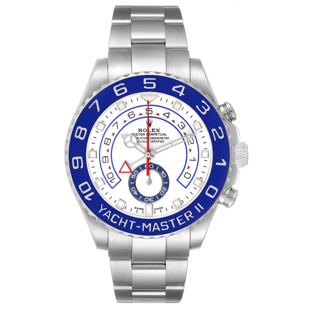 Rolex Yachtmaster II 44 Steel Blue Cerachrom Bezel Mens Watch 116680 Unworn