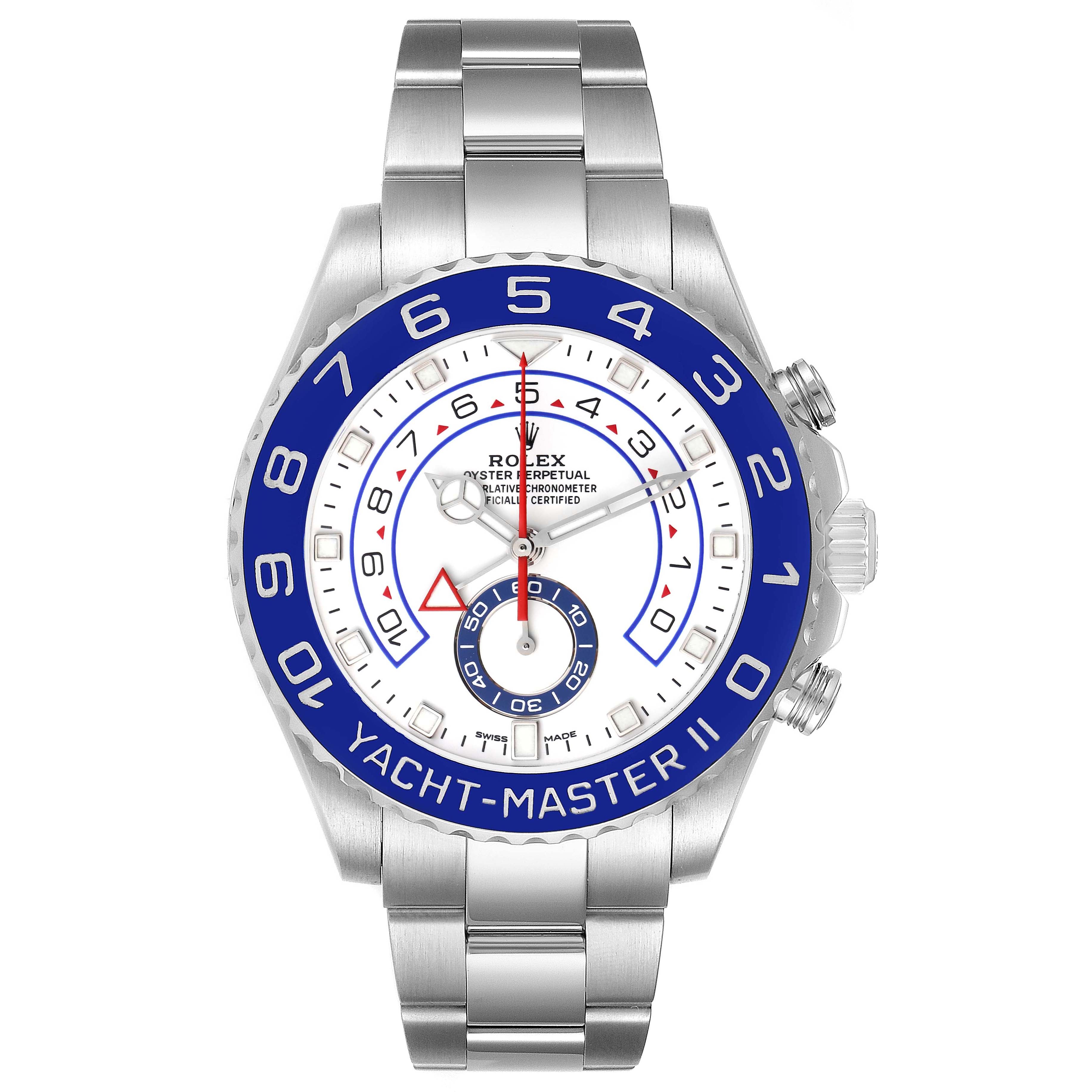 Rolex Yachtmaster II 44 Steel Blue Cerachrom Bezel Mens Watch 116680 Unworn