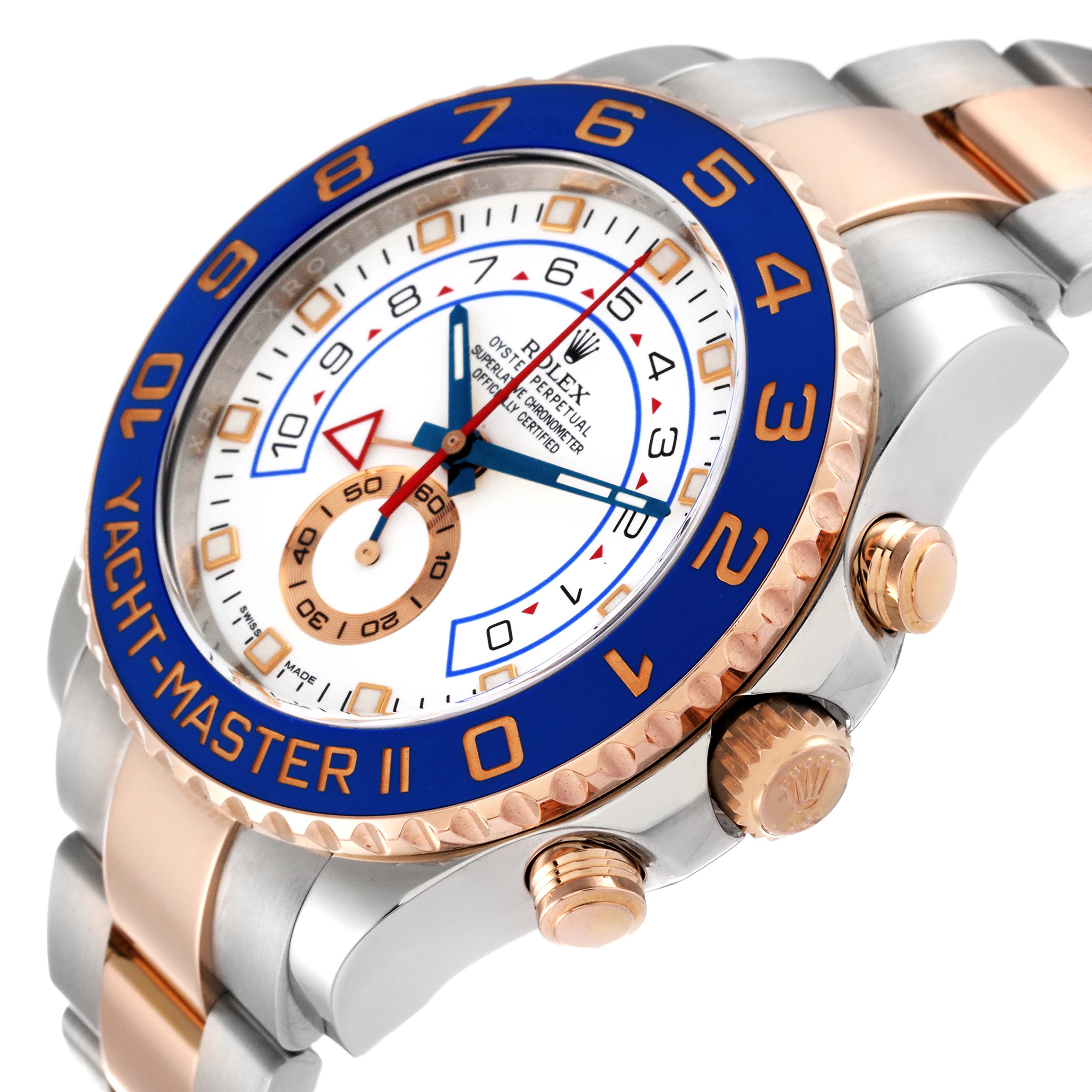 Rolex Yachtmaster II 44mm Steel Rose Gold Mens Watch 116681