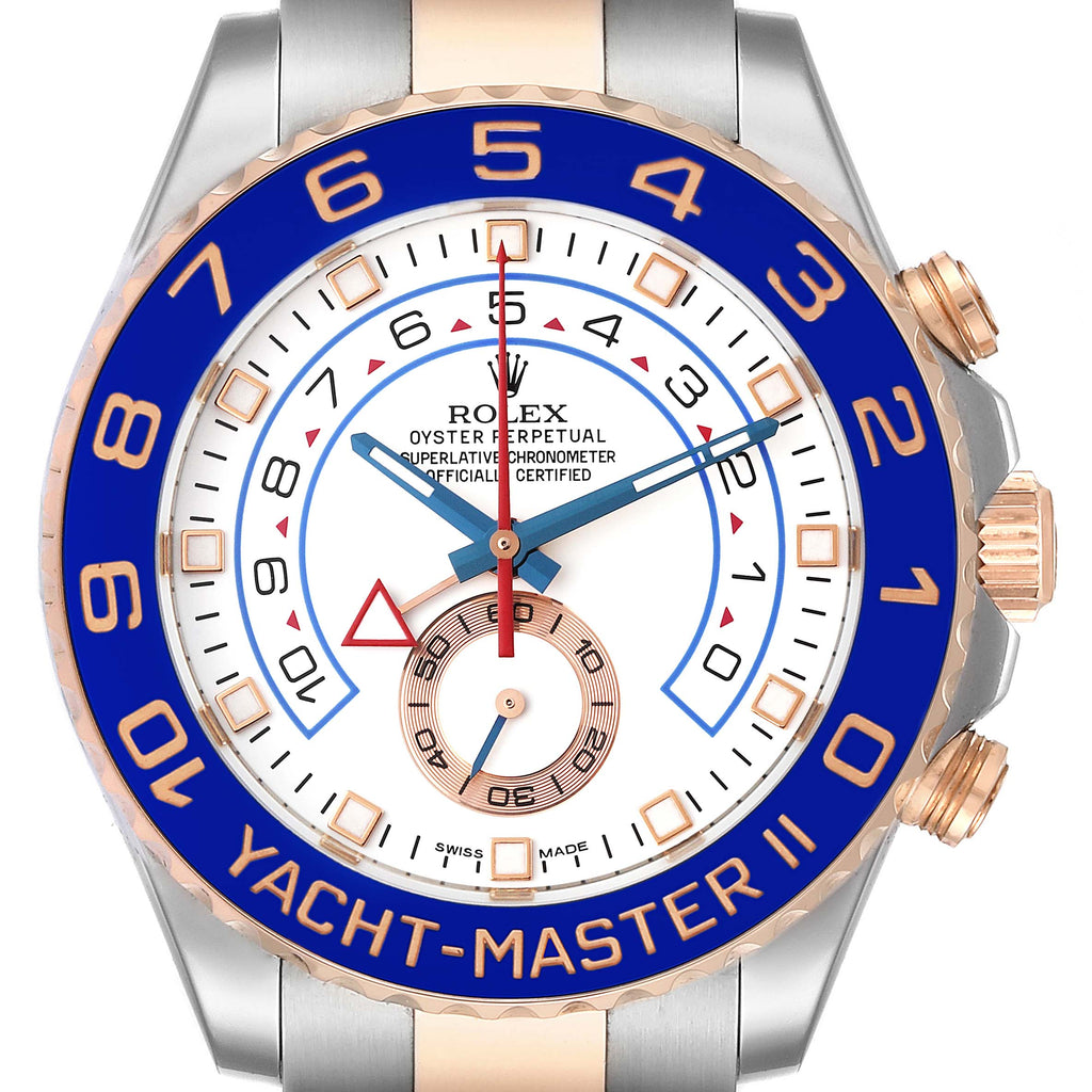 Rolex Yachtmaster II 44mm Steel Rose Gold Mens Watch 116681