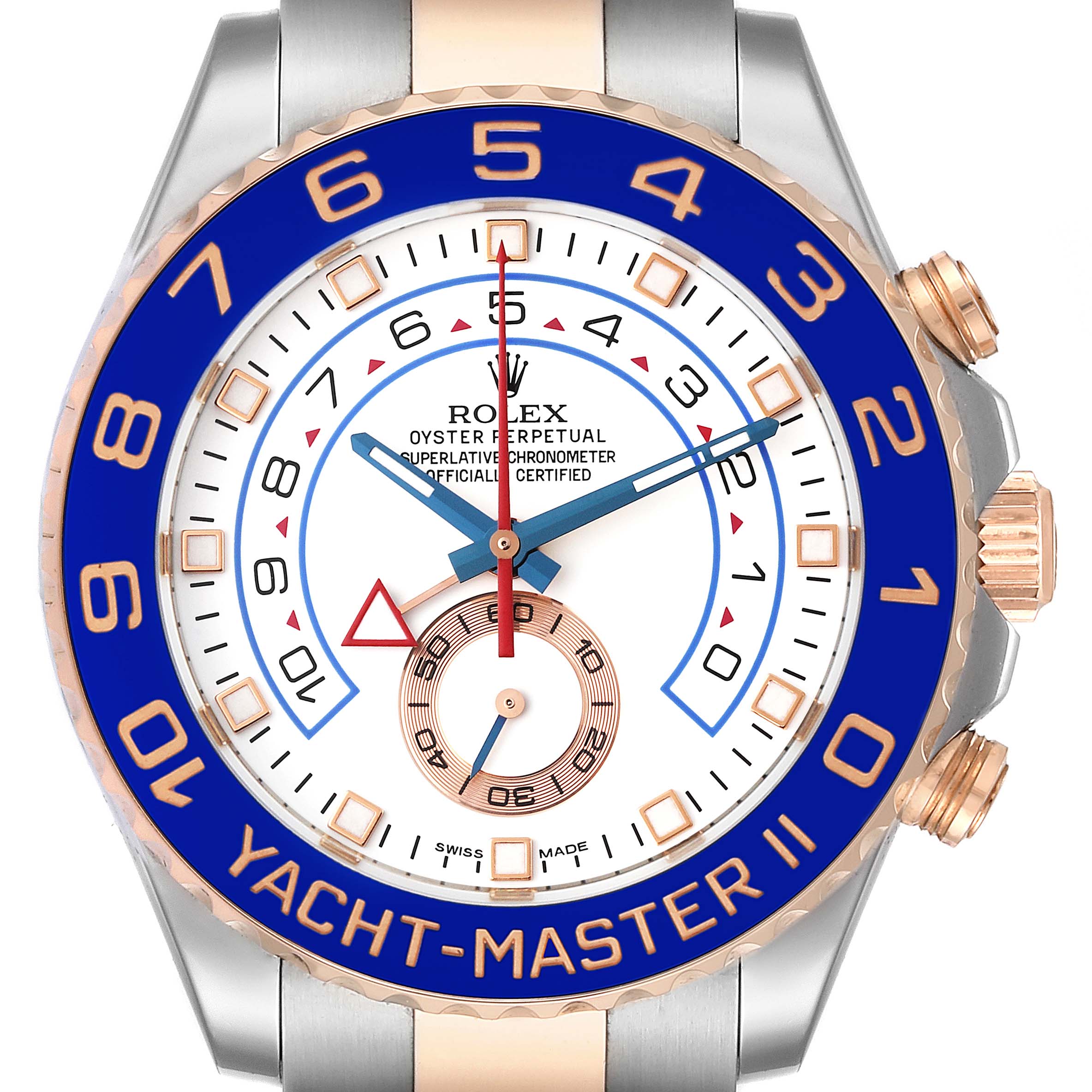 Rolex Yachtmaster II 44mm Steel Rose Gold Mens Watch 116681